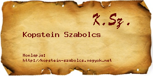 Kopstein Szabolcs névjegykártya